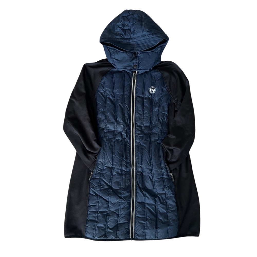 Michael Kors Navy and Black Hooded Coat